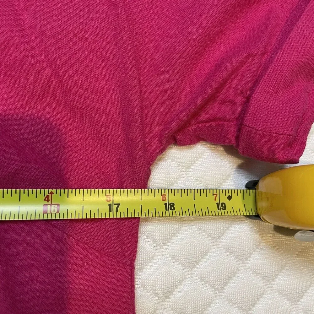 Vineyard Vines Linen Rayon Dolman Shift Dress Short Sleeve Barbie Pink Size 0 - Picture 10 of 13